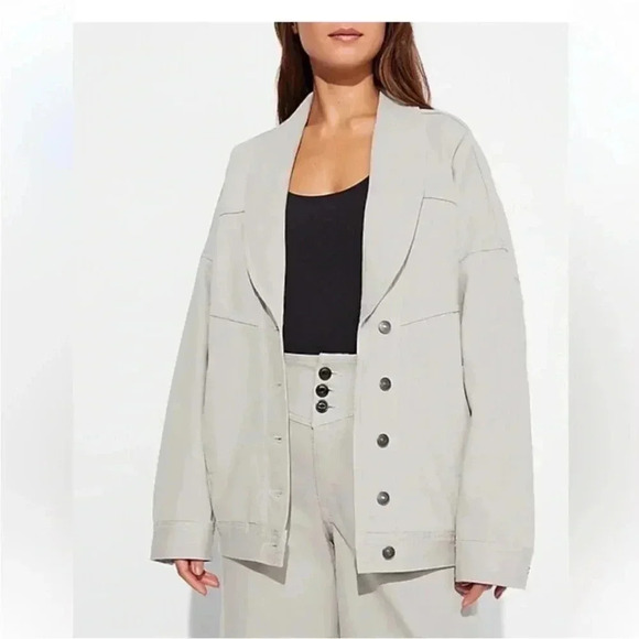 NWT Express x Simon Spurr Oversized Stone Denim Jacket Women’s Sz M - Picture 1 of 12